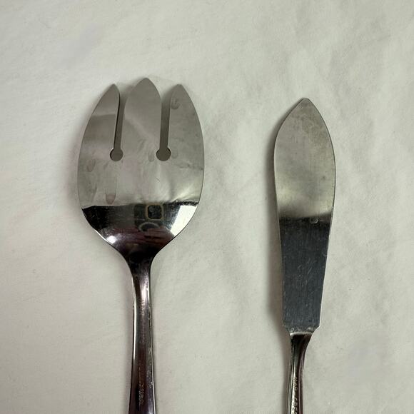 Marcrest VTG Pair Stainless Steel Serving Ford & Cheese Spreader Knife MCM - Picture 5 of 7